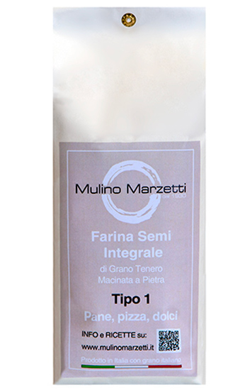 Farina Semi-integrale TIPO 1 di Grano Tenero macinata a Pietra. Kg. 1